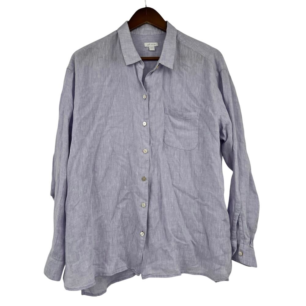 J. Jill Light Blue/Purple Button Down Shirt